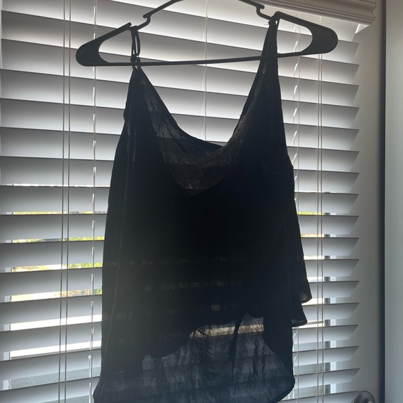 Free People XS(fits loose) Black Silk Lace Adjustable Top - Picture 14 of 14